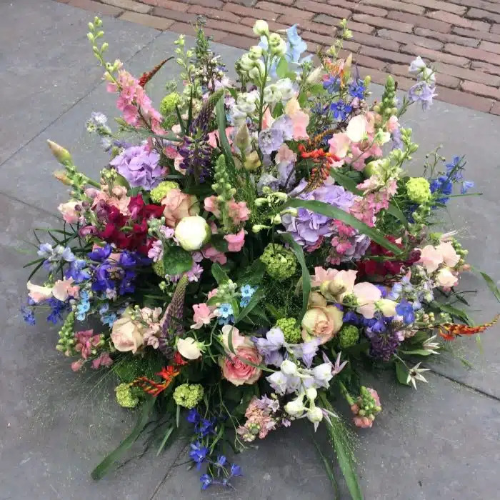 rouwstuk biedermeier bloemen