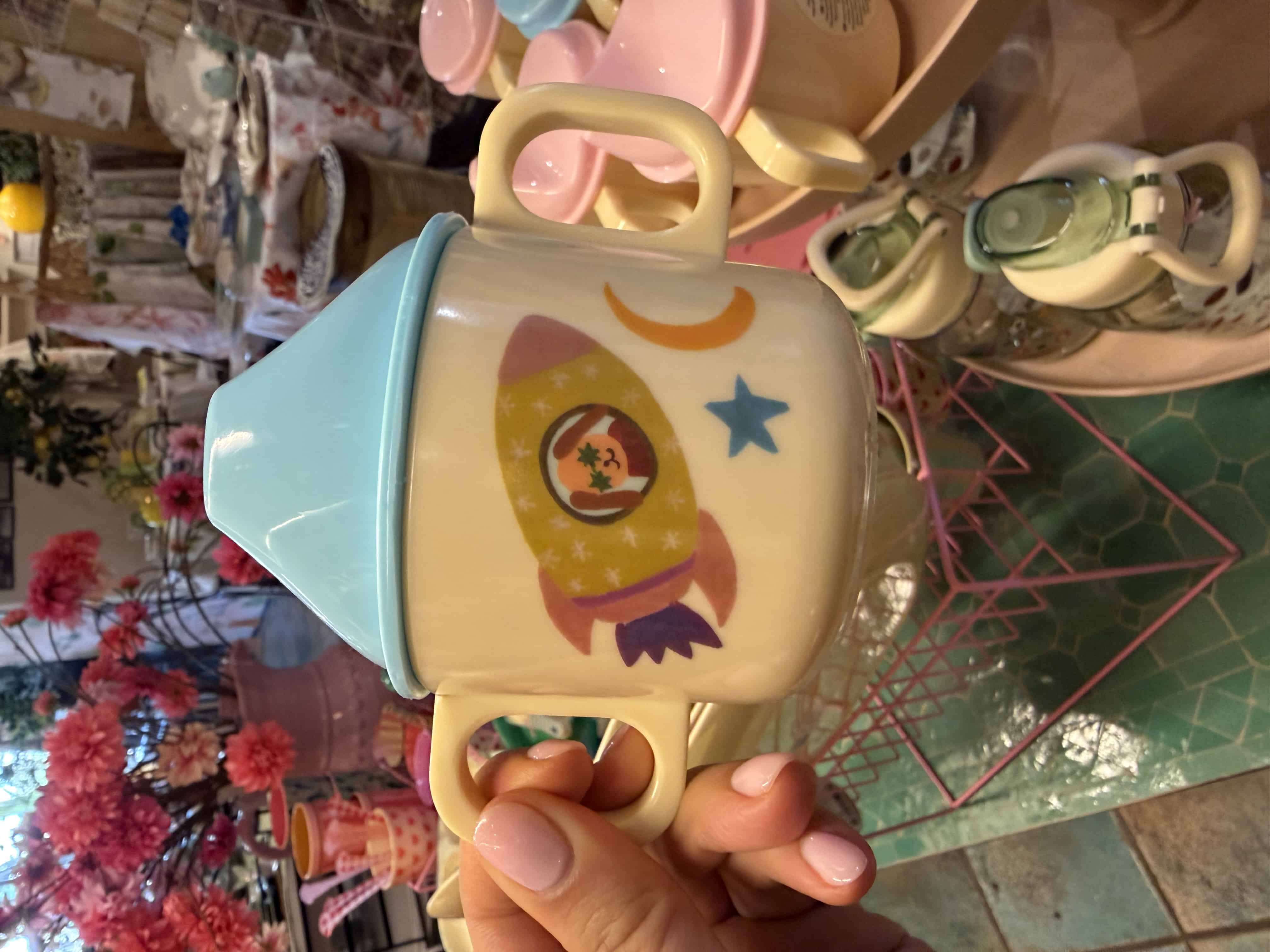 Melamine 2 Handle Baby Cup with Dogs in Space Print - 250 ml