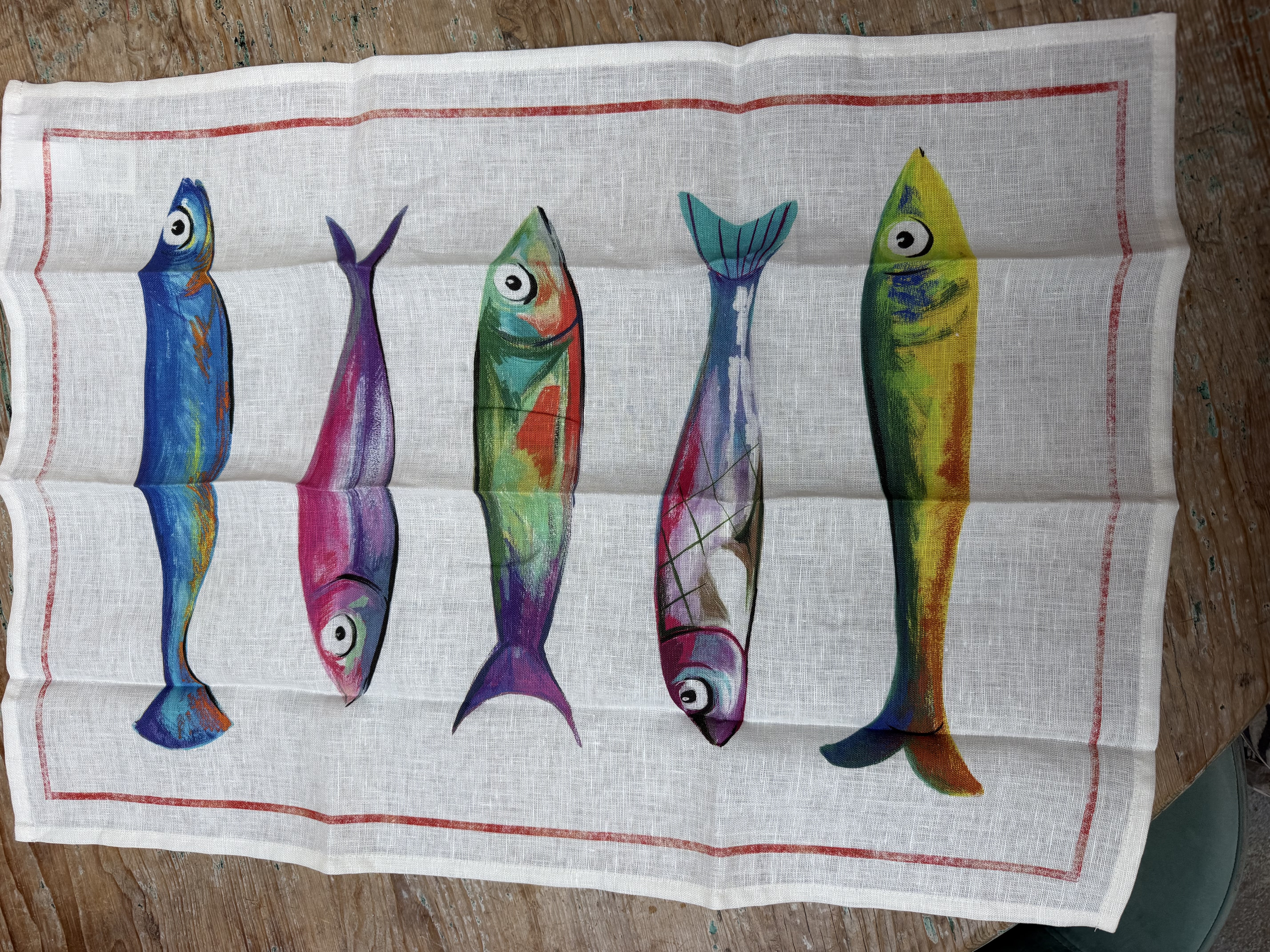 POISSON BLEU CINQ 50X70